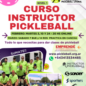 3° Curso Instructor Pickleball Nivel 1 - Verano 2026 - INSCRIPCION ABIERTA!!